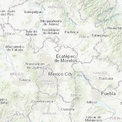 Map showing location of Acolman de Netzahualcóyotl (19.639760, -98.907770)