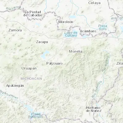 Map showing location of Acuítzio del Canje (19.495850, -101.333210)