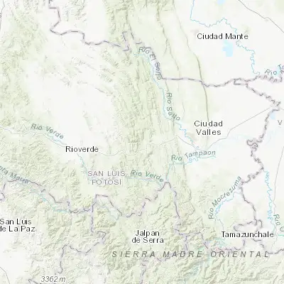 Map showing location of Agua Buena (21.957910, -99.394160)