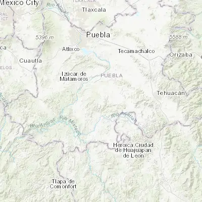 Map showing location of Ahuatempan (18.412690, -98.018500)