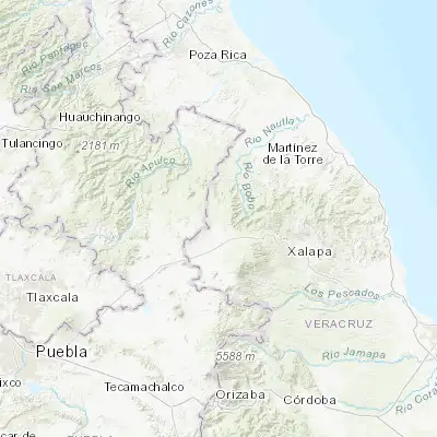 Map showing location of Ahueyahualco (19.719740, -97.259840)
