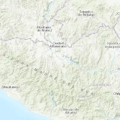 Map showing location of Ajuchitlán del Progreso (18.151890, -100.483530)