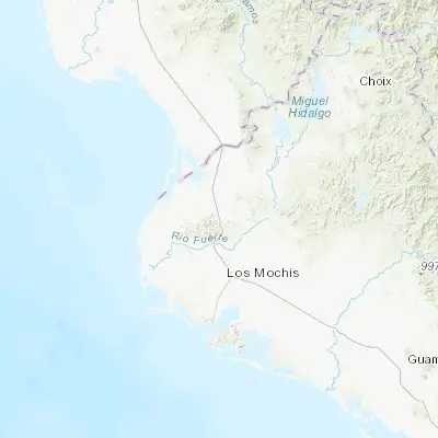 Map showing location of Alfonso G. Calderón (Poblado Siete) (26.065280, -109.019720)