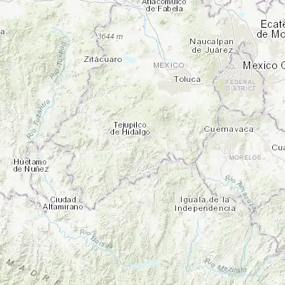Map showing location of Almoloya de Alquisiras (18.865640, -99.894520)