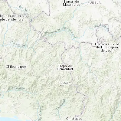 Map showing location of Alpoyeca (17.670410, -98.509740)