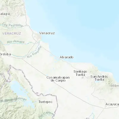 Map showing location of Alvarado (18.771430, -95.761810)