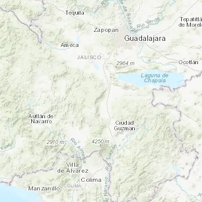 Map showing location of Amacueca (20.010690, -103.599830)