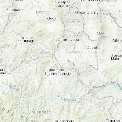 Map showing location of Amacuzac (18.598610, -99.369440)