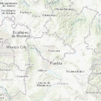 Map showing location of Amaxac de Guerrero (19.346610, -98.170570)