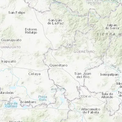 Map showing location of Amazcala (20.703390, -100.265110)