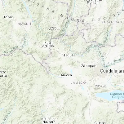 Map showing location of Antonio Escobedo (20.800000, -104.016670)