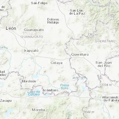 Map showing location of Apaseo el Grande (20.544950, -100.684620)