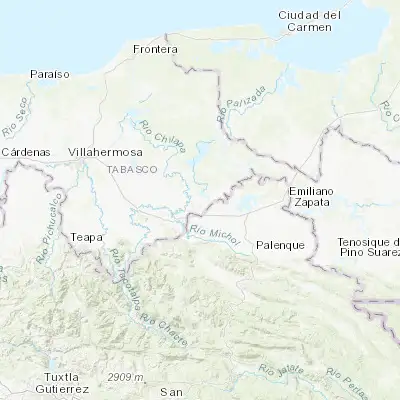 Map showing location of Aquiles Serdán (17.783330, -92.283330)