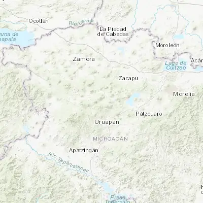 Map showing location of Arantepacua (19.595800, -101.968600)