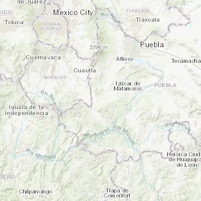 Map showing location of Atencingo (18.513470, -98.605420)