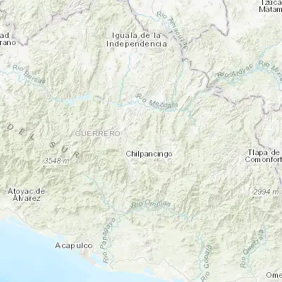Map showing location of Atliaca (17.651680, -99.374710)