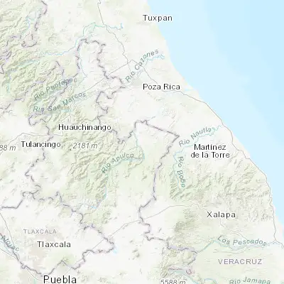 Map showing location of Ayotoxco de Guerrero (20.095890, -97.409610)