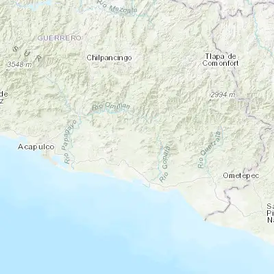 Map showing location of Ayutla de los Libres (16.963760, -99.096160)