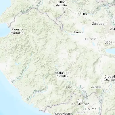 Map showing location of Ayutla (20.129070, -104.343550)