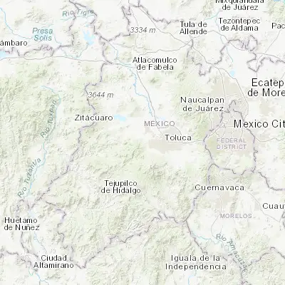 Map showing location of Barrio de México (19.282500, -99.828330)