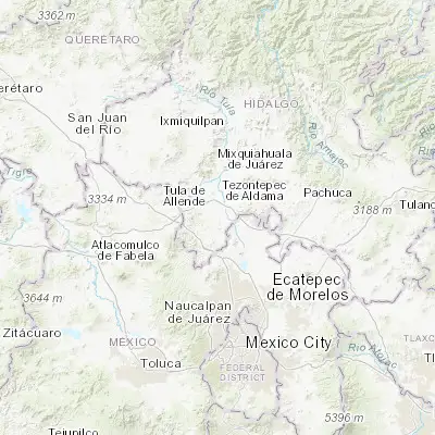 Map showing location of Bomintzha (20.014000, -99.272770)