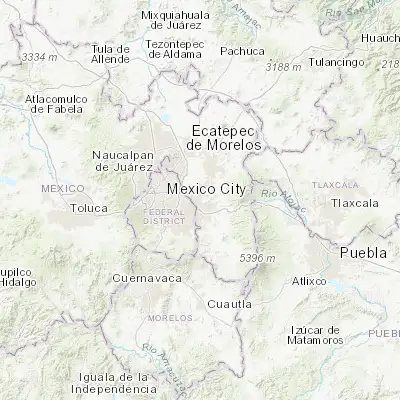 Map showing location of Bosques de la Magdalena (19.357780, -98.947500)