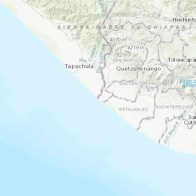 Map showing location of Brisas Barra de Suchiate (14.535880, -92.224140)