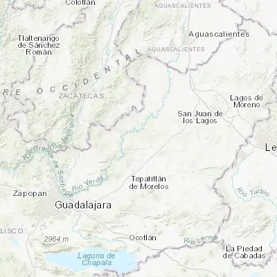 Map showing location of Cañadas de Obregón (21.149250, -102.687350)