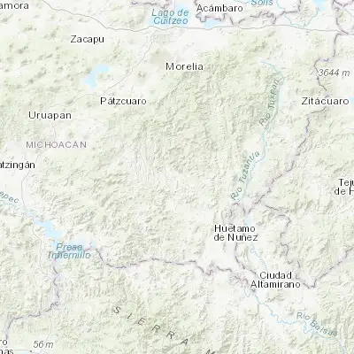 Map showing location of Carácuaro (19.019660, -101.124940)