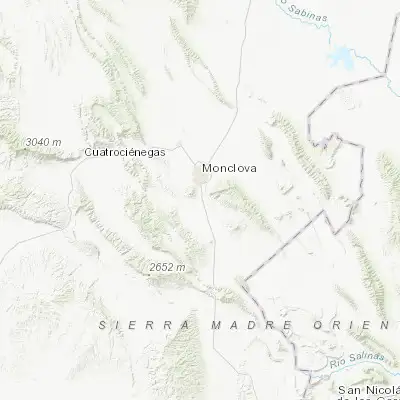 Map showing location of Castaños (26.789320, -101.432110)