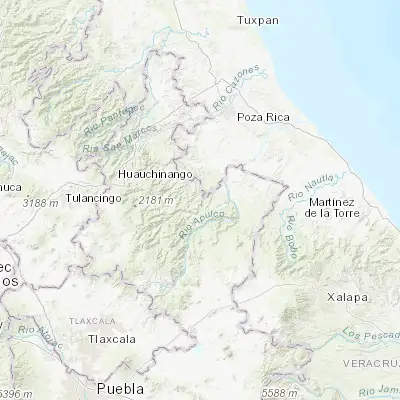 Map showing location of Caxhuacán (20.063590, -97.606880)