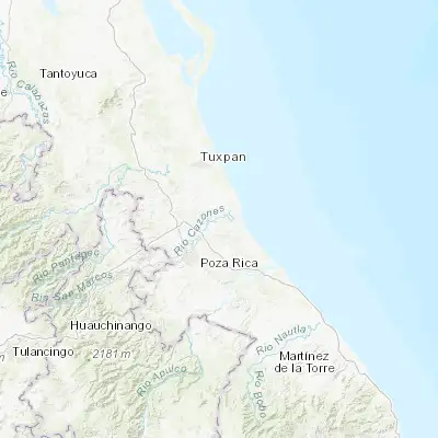 Map showing location of Cazones de Herrera (20.704230, -97.309940)