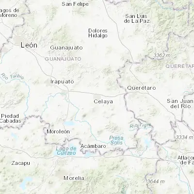 Map showing location of Celaya (20.523530, -100.815700)