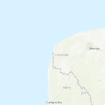 Map showing location of Celestún (20.859730, -90.399020)