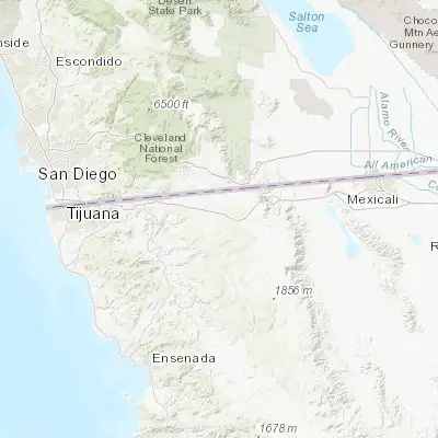 Map showing location of Cereso del Hongo (32.484170, -116.250560)