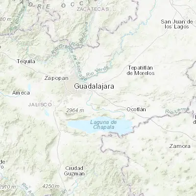 Map showing location of Cerro Santa Fe (20.525990, -103.084480)