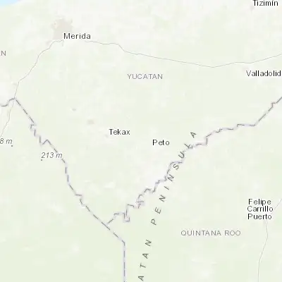 Map showing location of Chacsinkin (20.172220, -89.016540)