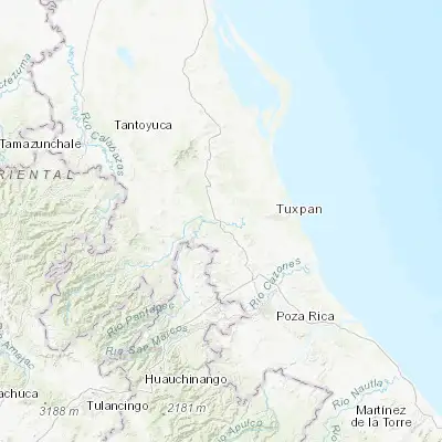 Map showing location of Chapopote Núñez (20.931670, -97.682740)