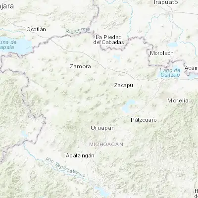 Map showing location of Cherán (19.685360, -101.953680)