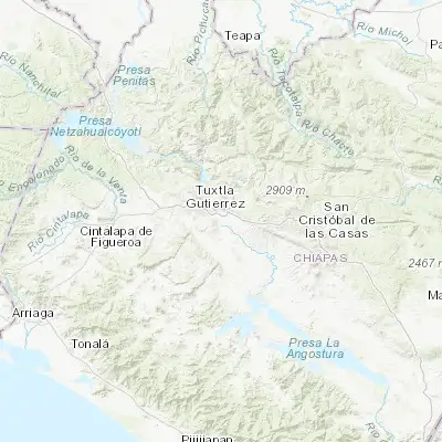 Map showing location of Chiapa de Corzo (16.707700, -93.011840)