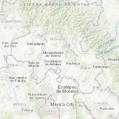Map showing location of Chicavasco (20.197150, -98.953860)