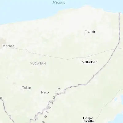 Map showing location of Chichén-Itzá (20.666670, -88.566670)