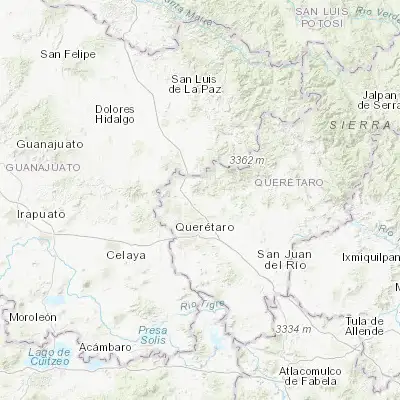 Map showing location of Chichimequillas (20.765120, -100.335880)