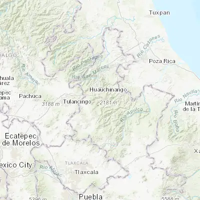 Map showing location of Chiconcuautla (20.095170, -97.938960)