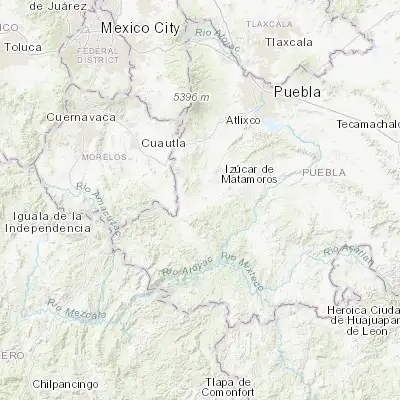 Map showing location of Chietla (18.520280, -98.578890)