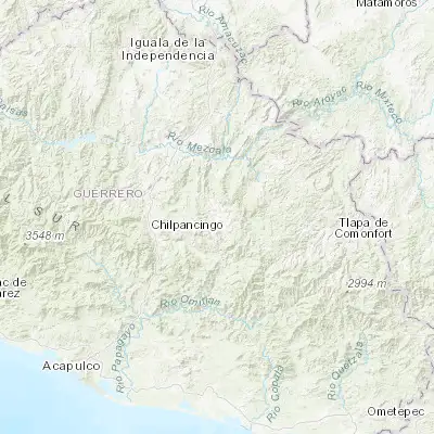 Map showing location of Chilapa de Álvarez (17.599170, -99.173890)