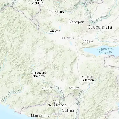 Map showing location of Chiquilistlán (20.087760, -103.860710)