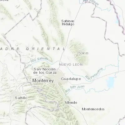 Map showing location of Ciénega de Flores (25.954670, -100.166950)