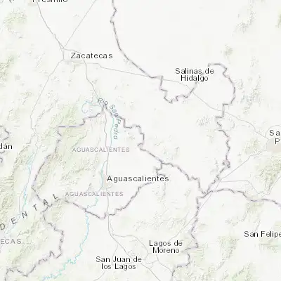 Map showing location of Ciénega Grande (22.194340, -102.019400)