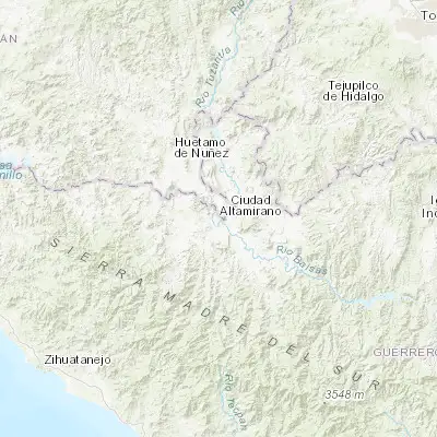 Map showing location of Ciudad Altamirano (18.358200, -100.669650)